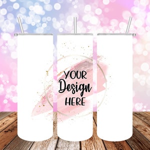 20 Unzen Skinny Tumbler Mockup: Voll Wrap, transparente PNG (Digital Download)