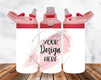 Kid Flip Top Mockup Wrap, Sippy Cup, Simple, Easy, Digital, Png, Sublimation, Water Bottle, Mock Up, 12oz, Transparent Background, Full View