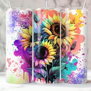 Sonnenblumenbecher, hübscher Sonnenblumenbecher für Sie, Geschenk für Mutter, Blumenliebhaber, Reisebecher mit Strohhalm, Sonnenblumen-Liebhaber-Geschenk, 20 Unzen Insuliert