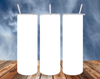 Tumbler Mockup, 20oz, Skinny, Straight, Full View, Easy