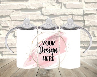 Kid Sippy Cup Mock Up Wrap, 12 Unzen, einfach, einfach, Digital, Png, Sublimation, Mock Up, transparenter Hintergrund, Vollansicht, Baby