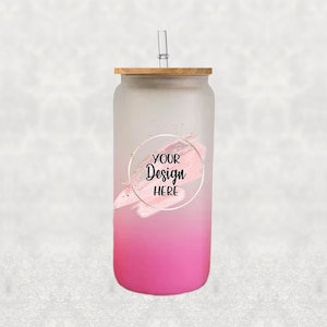 16oz Pink Ombre Libby Glass Mockup