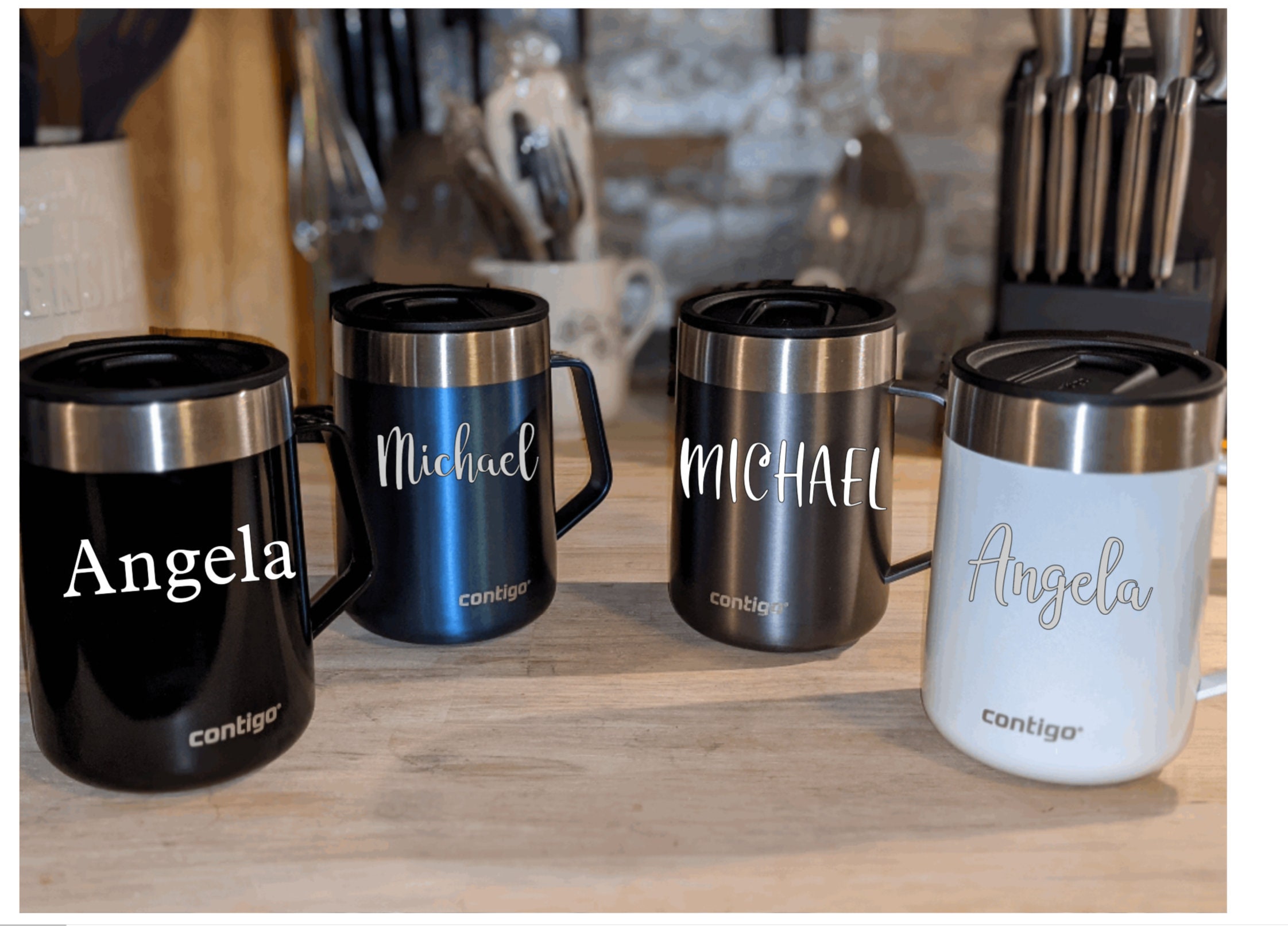Stainless Travel Mug Personalized 16oz Contigo Stainless Steel Travel Mug  Create Your Own Custom Engraved Laser Engraved 