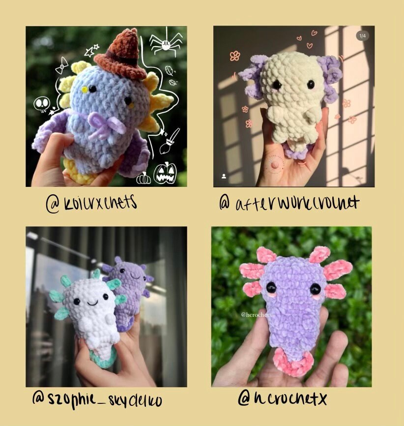 Nosew Axolotl Crochet Pattern Etsy