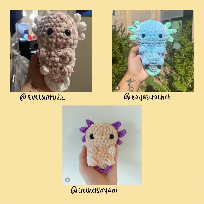 Nosew Axolotl Crochet Pattern Etsy