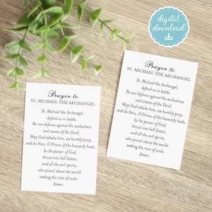 Printable card Prayer to St. Michael the Archangel, Instant Download, Catholic Prayer to Saint Michael the Archangel defend us in a battle