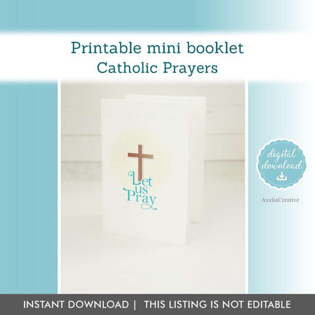 Catholic Prayers Mini Booklet Printable, Instant Download, Accordion ...
