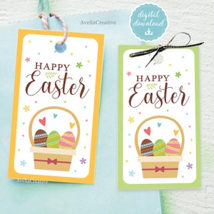Happy Easter Gift Tags, Instant Download, Printable Tags Happy Easter ...