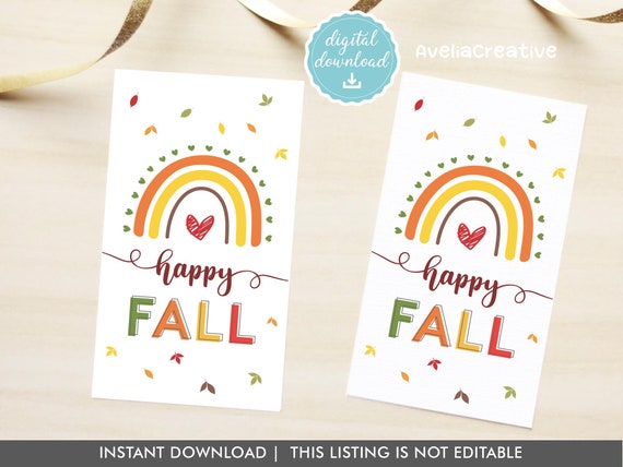 Printable Fall Gift Tags Instant Download Happy Fall Gift - Etsy Canada