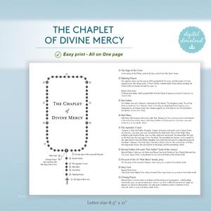 Divine Mercy CHAPLET, The Chaplet of Divine Mercy, Instant Download, Printable How to pray Divine Mercy Chaplet