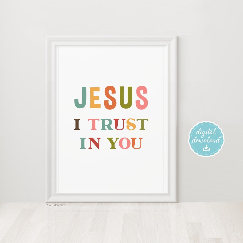 Printable Wall Art Jesus I Trust in You, Instant Download, Catholic ...