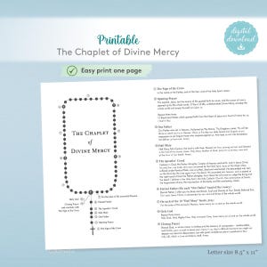 Divine Mercy CHAPLET, The Chaplet of Divine Mercy, Instant Download, Printable How to pray Divine Mercy Chaplet