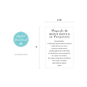 Printable Card Prayer for Holy Souls in Purgatory, Instant Download ...