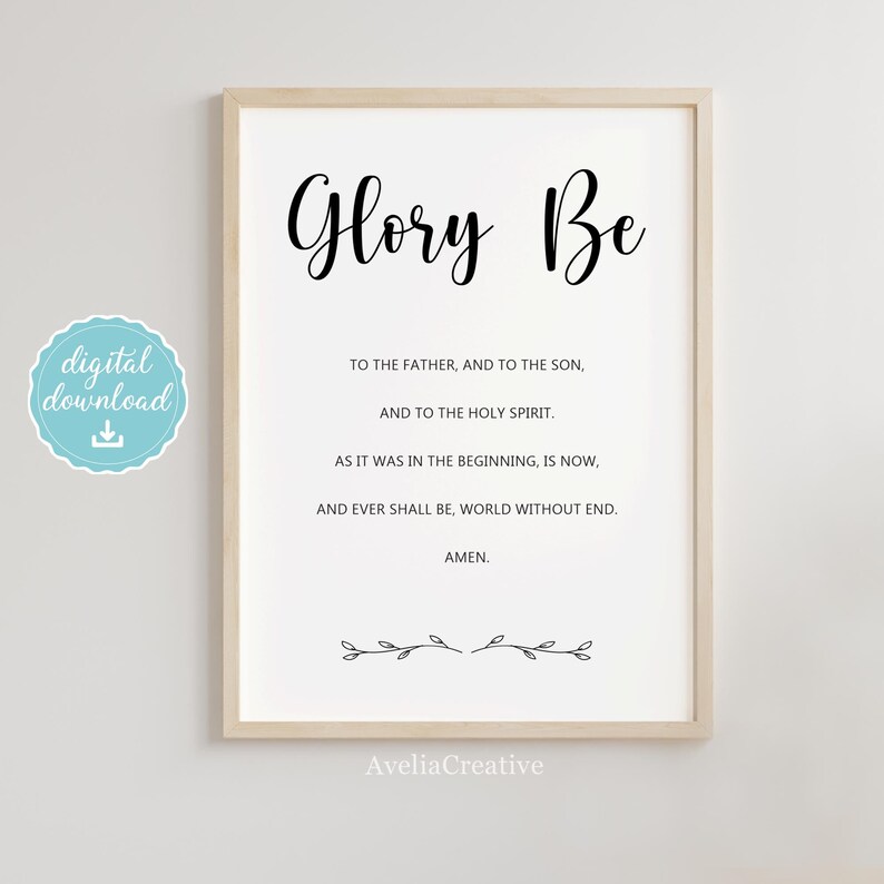 Our Father Hail Mary Glory Be Prayer Wall Art, Instant Download, Set of ...
