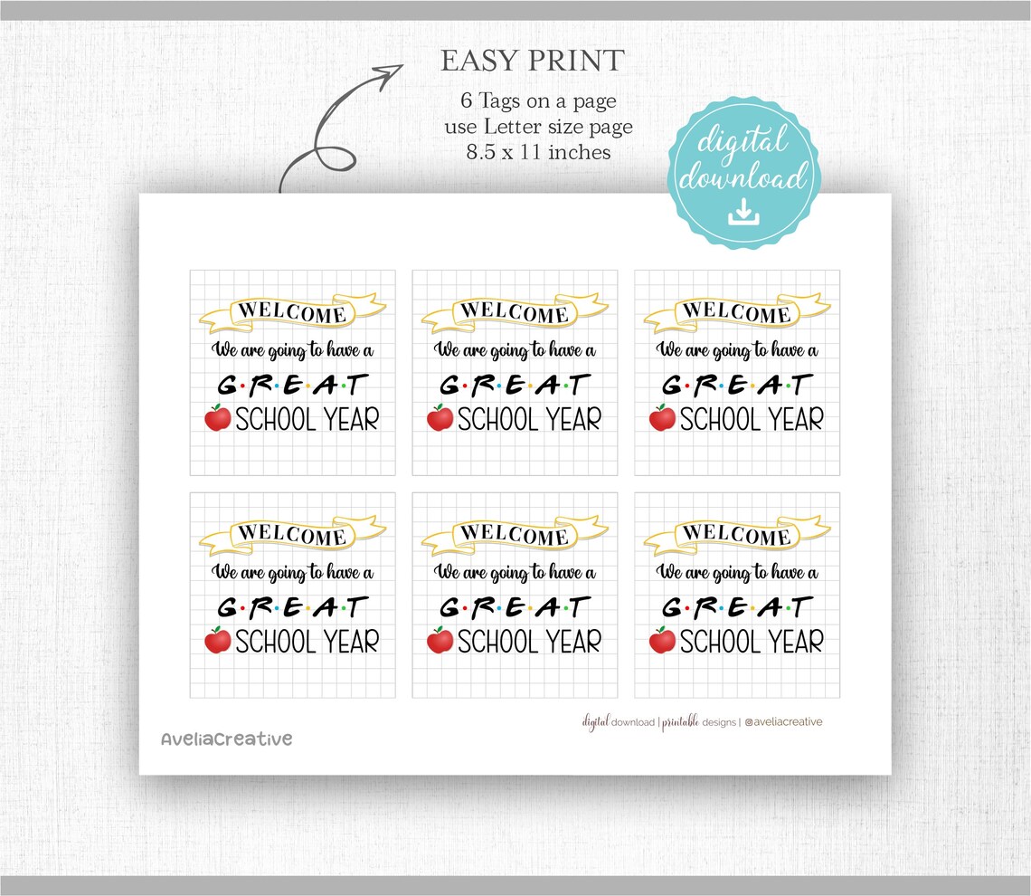 Printable School Tag Instant Download Happy First Day of - Etsy