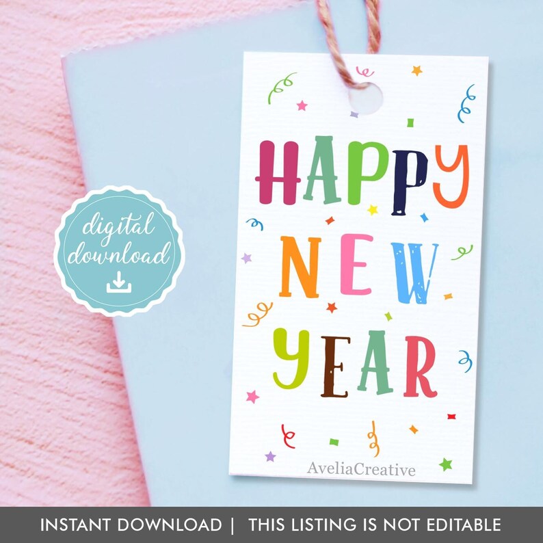Happy New Year Gift Tags Instant Download Printable New Year - Etsy Canada