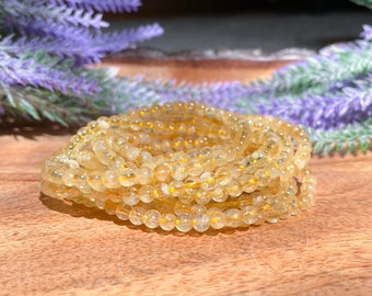 Citrine Crystal Bracelet - Citrine Bracelet - Yellow Crystals - 4mm Crystal Bracelet - Crystal Jewelry - Healing Crystal Jewelry -