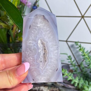 Druzy Achat Kristall Turm - Schimmernder Display Stein - Du Wähle - Q9 Q10 Q11