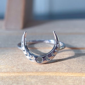 Phases of the Moon Ring - Silver Moon Ring - Crescent Moon Ring - Pretty Moon Ring - Celestial Jewelry