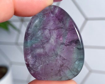 Rainbow Fluorite Worry Stone – Calming Pocket Crystal