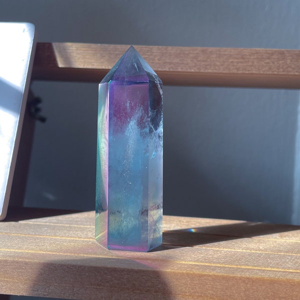 Angel Aura Quartz - Exact Crystal Shown - Aura Quartz Tower - TANZINE Aura Quartz - Rainbow Aura Quartz - Quartz Tower -