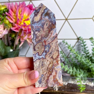 Gorgeous Crazy Agate Tower - Exact Crystal Shown - Mexican Agate - Crazy Lace Agate - Lace Agate Tower - Crazy Lace Agate Tower -U134