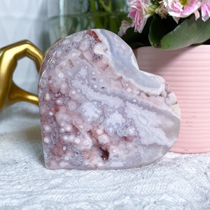 Pink Amethyst Druzy Heart on Stand – Crystal Heart Decor – Pink Druzy – Gentle Energy – Amethyst Heart Gift – Self Love Crystal – R4