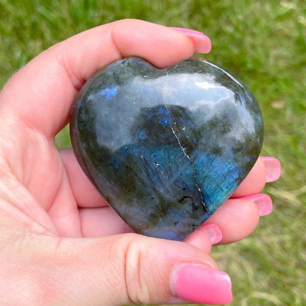 Labradorite Heart - Flashy Labradorite - Labradorite Crystal - Crystal Heart - Crystal Hearts - Labradorite -