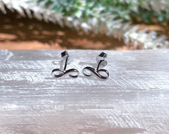 Infinity Earrings - Tiny Earrings Studs - Tiny Stud Earrings - 925 Sterling Silver - Dainty Earrings - Minimalist Earrings - Infinity -