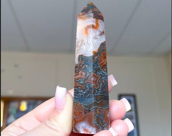 Moss Agate Tower - YOU PICK - Balance Masculine and Feminine energies - Moss Agate Obeslisk - Healing Crystals - Heart and Root Chakra -
