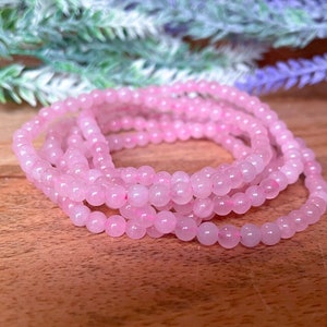 Rose Quartz Bracelet - Rose Quartz Crystal Bracelet - High QUALITY - Healing Crystal Bracelets - Dainty Rose Quartz - 4mm Crystal Bracelet