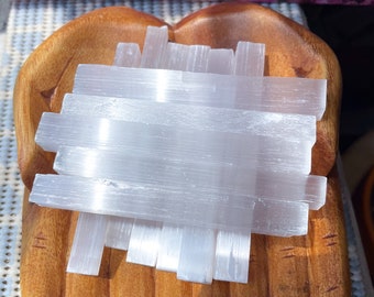Varita de selenita cruda – Barra de cristal para limpiar chakras, 12,7 cm