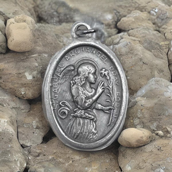 St Gabriel Pendant - Religious Medallions - Saint Gabriel Medal - Archangel Gabriel Medal - St Gabriel Pendant - Archangel Gabriel Medallion