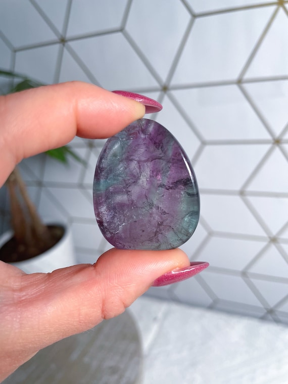 Rainbow Fluorite Worry Stone – Calming Pocket Crystal