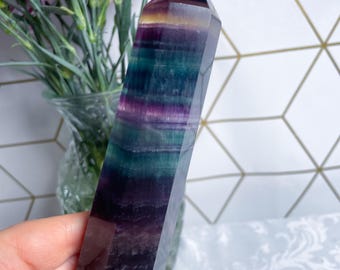 6" Rainbow Fluorite Tower – Exact Tower - Crystal Decor – B37