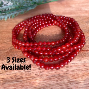 Carnelian Bracelet 4mm - Red Carnelian Bracelet- POWER - MOTIVATION - PASSION - Natural Crystal Bracelets - Carnelian Stretch Bracelet -