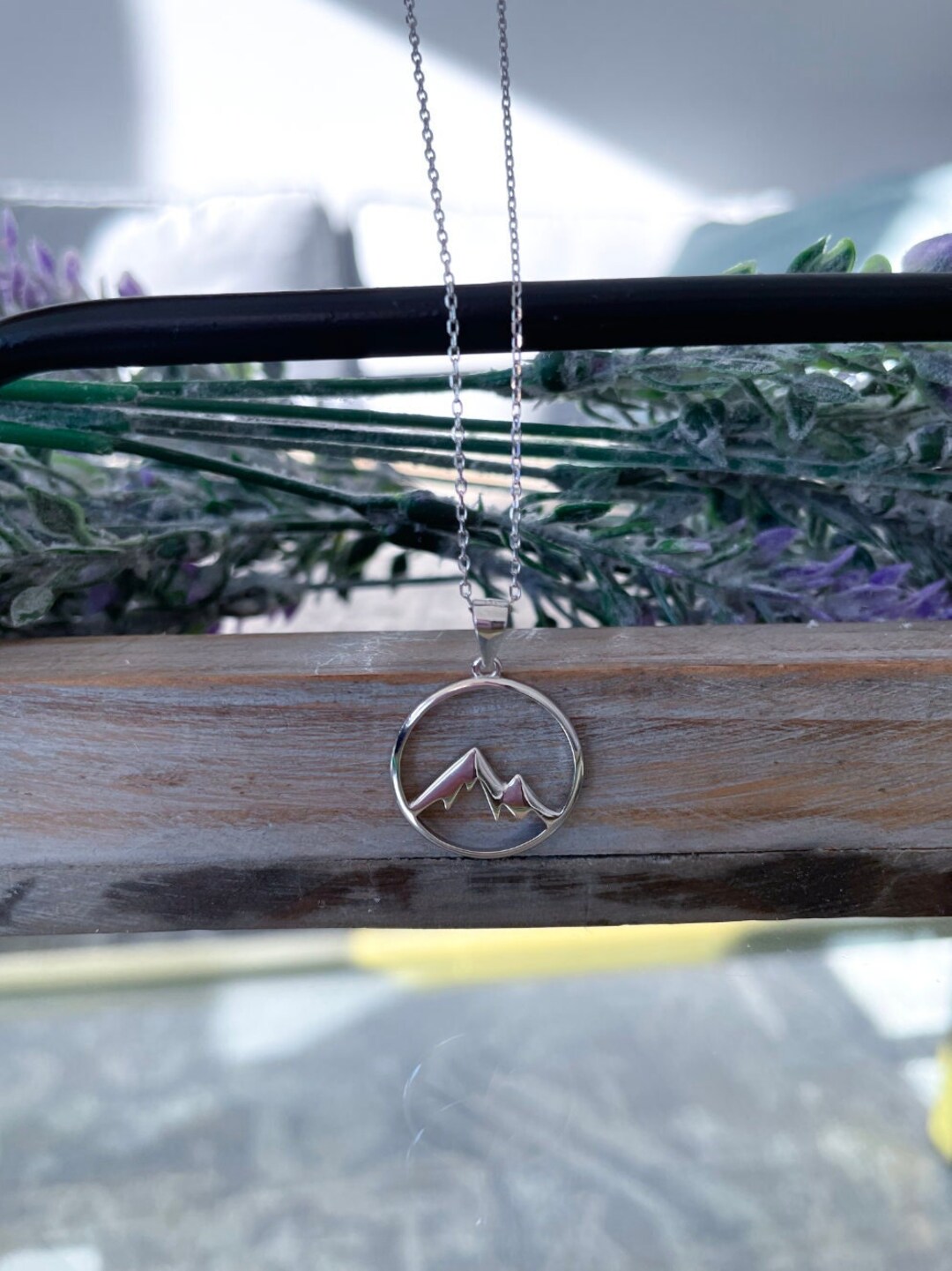 Sterling Silver Mountain Pendant Necklace – Nature Jewelry - - Etsy