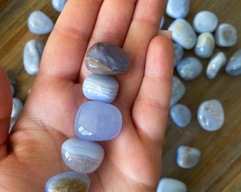Blue Lace Agate Pocket Crystal – Tumbled Laughter Stone