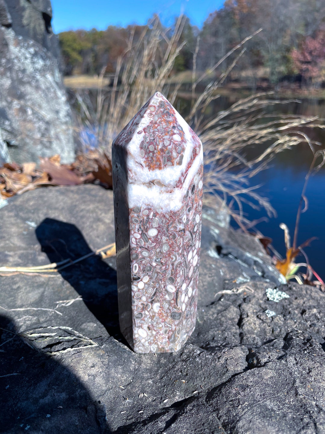 Leopard Skin Jasper Tower – Large Crystal Point – N17 - Etsy