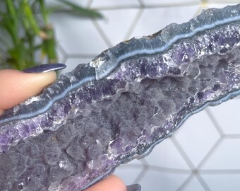 Różdżka z ametystu cukrowego druzy - fioletowe kryształy