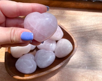 Rose Quartz Heart - Puffy Heart - Pink Crystal - Healing Crystals - Natural Crystals - Self Love - Healing - Heart Chakra - IMPERFECT