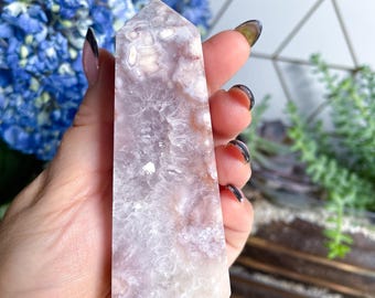 ライトピンクのアメジストフラワーアゲートドゥルージータワー - Etsy 日本