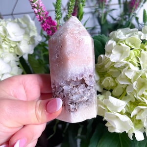 Pink Amethyst Tower - Pink Amethyst - Polish Tops - Druzy - Druzy Tower - Healing Crystals - Obelisk -Druzy Crystal -COMFORT -COMPASSION R83