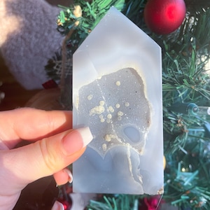 Druzy-agaattoren – plat genezend kristaldisplay – Y65