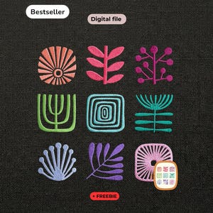 Machine Embroidery Design Flower Bundle | 9 Floral Machine Embroidery Designs | Summer Embroidery Design | Instant Download | 9 Sizes