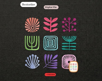 Machine Embroidery Design Flower Bundle | 9 Floral Machine Embroidery Designs | Summer Embroidery Design | Instant Download | 9 Sizes