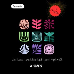 Machine Embroidery Design Flower Bundle | 9 Floral Machine Embroidery Designs | Spring Embroidery Design | Instant Download | 6 Sizes