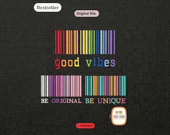 Machine Embroidery Design Barcode Bundle | 3 Lettering Machine Embroidery Designs | Quote Embroidery | Download | 8 Sizes, 3 hoops