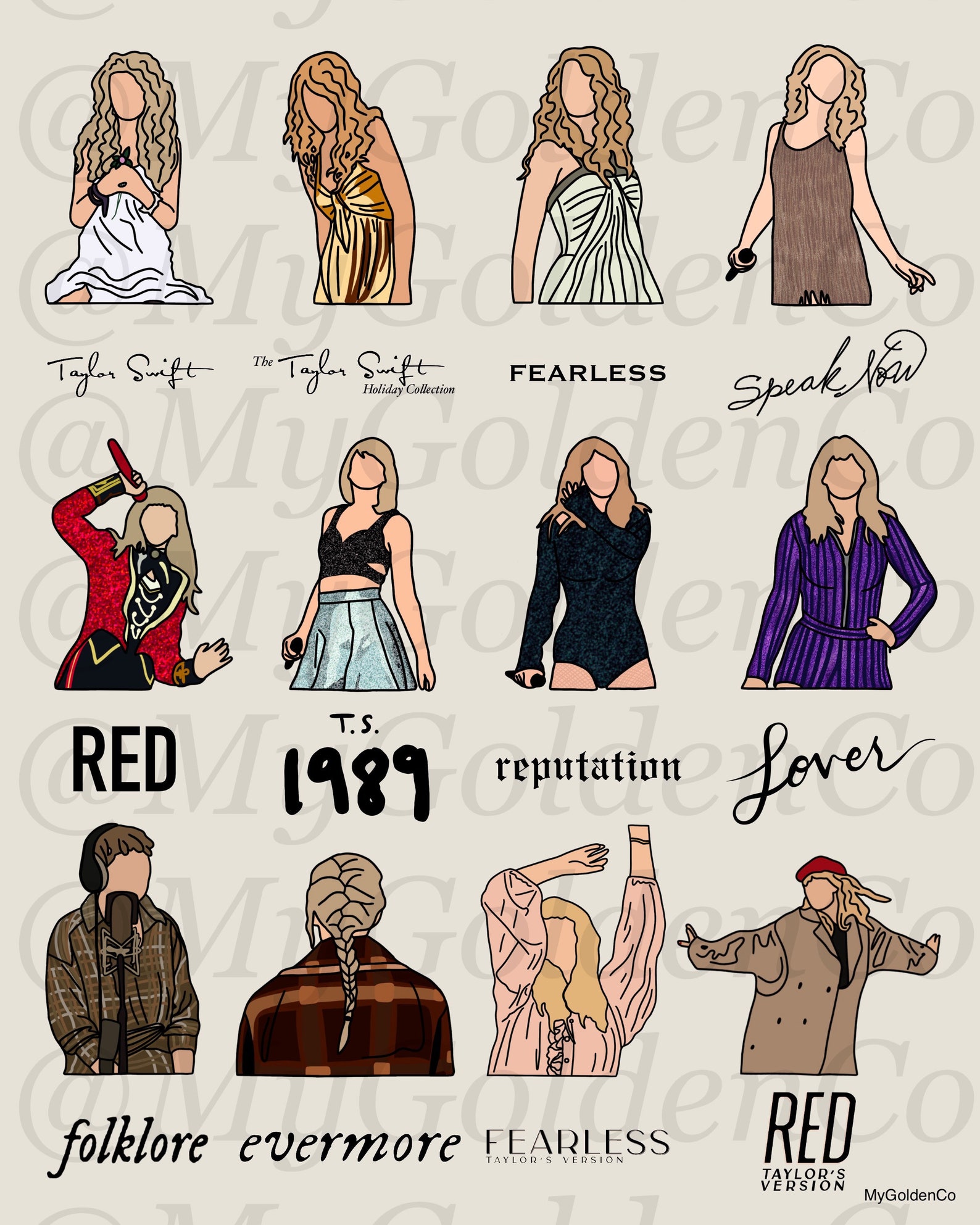 Taylor Swift Eras Glossy Poster | Etsy