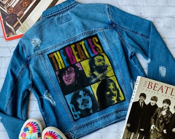 Upcycled Beatles Jean Jacket